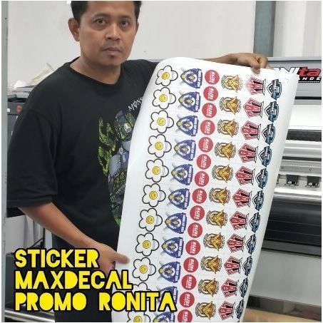 Cetak Stiker Vinyl RDS Maxdecal Kisscut Laminasi Gloss Doff Glitter Tinta Eco Epson S80 10 Warna - KisscutGloss