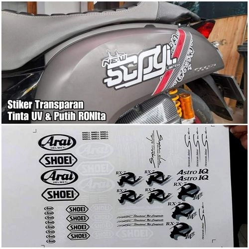 Cetak Stiker Vinyl Standar Transparan Varian Tinta UV dan Tinta Putih